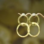 送料無料 1000円均一 ピアス ダブルゴールドフープ アンティークアクセサリー