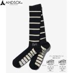 完売 ANDSOX アンドソックス BOOTSOX Black Stripe ブーツソックス スノーボードソックス スキーソックス 靴下 MADE IN JAPAN