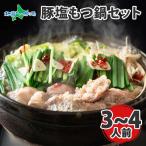 豚塩もつ鍋セット 札幌ラーメン付 もつ 上 ホルモン 塩ホルモン 豚 肉 麺 ラーメン 冷凍 もつなべ 3-4人前