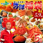 海鮮オールスター福袋5万円 北海道海鮮セット ズワイガニ姿500g ズワイガニ足800g 毛蟹 花咲蟹 タラバガニ足800g ズワイしゃぶ いくら 魚卵 松前漬け 豪華16品