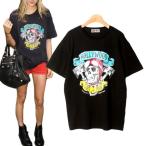 ドクロ スカル Tシャツ カットソー 半袖 カジュアル レディース 夏 プリント 着こなし おしゃれ トップス きれいめ ゆったり ロゴ tシャツ コーデ ロンT