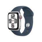 ショッピングスマートウォッチ 新品 Apple Watch SE2 第2世代 44mm シルバー GPSモデル　ベルト　ブルー