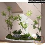 模造 南天竹 緑植造景 室内用植物 竹景観 階段 ショーウィンドウ 床置き 装飾用 擬木 ホテル玄関用盆栽 事務所 廊下 コーナー飾り物