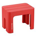 サンカ デコラステップ 踏み台 昇降ステップ台 レッド トールS 高さ30cm 広い足のせ部分と滑り止め加工 インテリアになじむおしゃれでかわいい丸いフ
