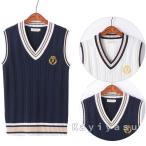 ゴルフベスト メンズ ニットベスト ゴルフウェア アウターベスト Vネック 秋冬 新作 メンズベスト プルオーバー ノースリーブ 学院風 保温防寒 男性