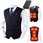 電熱ベスト メンズ 日本製繊維ヒーター 20000mAh 大きいサイズ 12箇所発熱 加熱服 ヒートベスト 3段階温度調整 USB給電 丸洗い Vネック 屋外作業 男女兼用 LHT