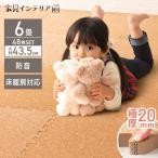 コルクマット ジョイントマット 大判 6畳 43.5cm 48枚 厚手2cm プレイマット クッションマット 防音 フロアマット ペット ベビー 犬 猫 子供 COJTM-452