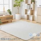 ショッピングひんやり ＼夏物10％OFFクーポン／ ラグ 夏用 185×185 ラグマット 涼感 抗菌防臭 滑り止め付 冷感 接触冷感ラグ ひんやり 185×185cm (D)