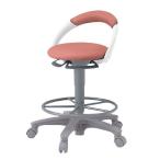 病院 医療施設向け チェア 背付 足掛付 キャスター脚 ビニールレザー張り イトーキ サポートスツール1102 PCK-1102DL