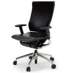 オフィスチェア レザー 可動肘 背エラストマー 脚部:アルミミラー 回転 キャスター イトーキ スピ ...