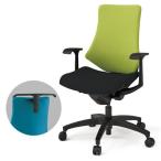 チェア 布張り イトーキ エフ チェア ITOKI f ハイバック コンビ張り 固定肘 ハンガー付  ...