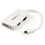MDP2VGDVHDW StarTech Mini DisplayPort подключение путешествие A/V адаптер три в одном (3in1) Mini DP - VGA/ DVI/ HDMI изменение адаптер 1920x1200/ 1080p белый 