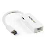USB31000SPTW StarTech USB 3.0-Gigabit Ethernet LAN адаптер белый (USB порт x1 имеется ) USB SuperSpeed( мужской )-RJ45( женский ) проводной LAN адаптер 
