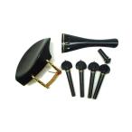 Dresden/Heart peg/French Tailpiece Ebony/Gold Fitting set エボニー バイオリン フィッティングセット