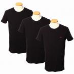 ディーゼル アンダーウエア 3枚組 00SJ5L 0WAVC 900 クルーネック 半袖 下着 Tシャツ メンズ ブラック DIESEL ポイント利用
