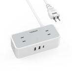 TESSAN 延長コード タイプc付き 2M 電源タップ usb付き type c コンセントタップ 4個AC口 1USB-Cポート 2USB-