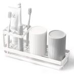 ショッピング歯ブラシ 歯ブラシスタンド 置き型 歯ブラシホルダー 歯ブラシ立て 防錆 大容量 歯ブラシ置き 水切り 歯磨き粉 コップスタンド 洗面台 洗面所 電動歯ブ