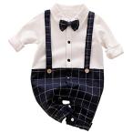 be Beck Bebek baby мужчина формальный . оборудование младенец длинный рукав бабочка галстук накладывающийся надеты способ детский комбинезон темно-синий темно-синий проверка 59