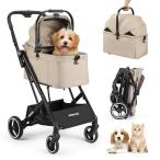 BEBEROAD PETS X2 ペットカート 猫 カート小型犬 バギー 折りたたみ 4輪 前輪360°回転 犬用バギー 犬用ベビーカー 多頭用