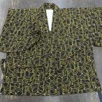 u.... чёрный . желтый цвет. геометрический рисунок перо тканый утилизация кимоно [ бесплатная доставка ]hc0013