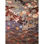  лоскут ткань мир рисунок кимоно лоскутное шитье натуральный шелк крепдешин Kyouyuuzen . разделение * журавль *. цветок *2-1