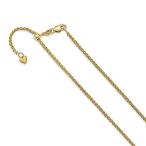 14k Yellow Gold Adjustable 1.6mm Spiga Chain Necklace 30 Inch Pendant Charm［並輸51］