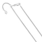 14k White Gold Adjustable 1.6mm Spiga Chain Necklace 22 Inch Pendant Charm ［並輸51］