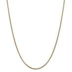14k Yellow Gold 1.75mm Round Link Box Chain Necklace 24 Inch Pendant Charm ［並輸51］