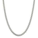925 Sterling Silver 6mm Round Spiga Chain Necklace 24 Inch Pendant Charm Wh［並輸51］