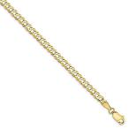 14k Yellow Gold 3.7mm Lightweight Flat Cuban Bracelet Chain 7 Inch Curb Mia［並輸51］
