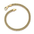 14k Yellow Gold Link Bracelet 7.5 Inch Necklace Pendant Charm Chain Spiga W［並輸51］