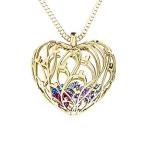 14K Yellow Gold Organic Heart Cage Pendant With Personalized Heart-Shaped B［並輸51］