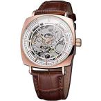 Luxury Watches for Men Mechanical Skeleton Stainless Steel Golden Timepiece［並輸51］