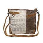 新品・送料無料Myra Bag S-1217 花柄 サイドアップサイクル キャンバス&amp;カウハイドレザー ショルダーバッグ［並輸51］