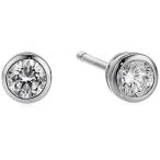 新品IGI Certified Lab Grown Diamond Bezel-Set Stud Earrings in 14k White Gold (［並輸51］