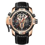 Reef Tiger Mens Sport Mechanical Watches with Steel Black Dial Automatic Wa［並輸51］