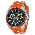 Invicta メンズ ボルトクォーツ腕時計 ステンレススチール、シリコンストラップ、オレンジ、50 (モデル：31314)［並輸51］