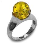 Ian and Valeri Co. Lemon Amber Sterling Silver Round Ring［並輸51］