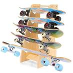 新品・未使用・海外で人気AHOWPD Skateboard Rack, Floor Stand Skateboards Storage (Wood Color), Five-［並行輸入品51］