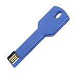 753 Key Shape USB Flash Drive, Blue Key Shape Design Metal Thumb Drive Plug［並輸51］