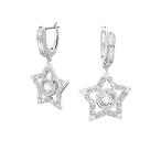 SWAROVSKI Stella Pierced Earrings CZ Rhodium shiny White［並輸51］