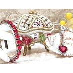 Unique Gift Red Faberge EGG Music Box &amp; SILVER RUBY Heart Necklace &amp; 8mm Si［並輸51］