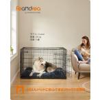 犬ケージ 中大型犬用 136x79x84cm 室内外兼用 ケージ 折り畳み式 持ち手付き 移動便利 トレー付き PPD054B01