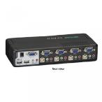 外付け機器 Black Box 4-Port Desktop KVM Switch, VGA, USB or PS2, Audio, wCables