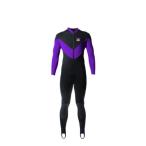 サーフィン Aeroskin  Full Body Suit SpineKidney with Kevlar Knee Pads (BlackPurple, Large)