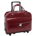 2 in 1 PC McKlein Lakewood Ladies' Leather Fly-Through Checkpoint-Friendly Detachable Wheeled Briefcase