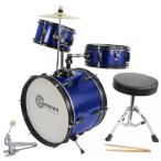 電子おもちゃ Blue Drum Set Complete Junior Kid’s Children’s Size with Cymbal Stool Sticks - Everything You Need to Start Playing