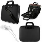 2 in 1 PC SumacLife Cady 12-inch Tablet Bag for Microsoft Surface Pro 4 &amp; 3 with White Headphones (Black)