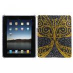 SIMフリー タブレット 端末 Hard Plastic Snap on Cover Fits Apple iPad Golden Butterfly Full DiamondRhinestone