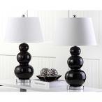 電子ファン Safavieh Lighting Collection Pamela Black Triple Gourd 27-inch Table Lamp (Set of 2)